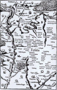 Die erste Eifel-Karte in der "Cosmographia" von Sebastian Münster 1550